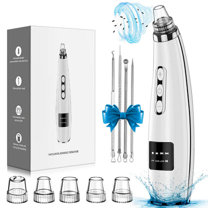 Blackhead Remover Pore Vacuum, USB Rechargeable Face Pore Cleaner Tool | Upgraded Electric Comedone Whitehead Extractor Tool-5 Suction Power,5 Probes,Blackhead Vacuum Kit for Women & Men