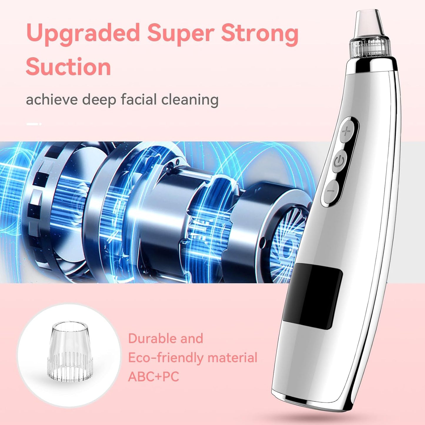 Blackhead Remover Pore Vacuum, USB Rechargeable Face Pore Cleaner Tool | Upgraded Electric Comedone Whitehead Extractor Tool-5 Suction Power,5 Probes,Blackhead Vacuum Kit for Women & Men