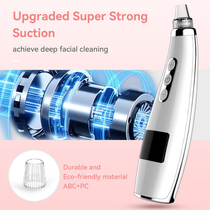 Blackhead Remover Pore Vacuum, USB Rechargeable Face Pore Cleaner Tool | Upgraded Electric Comedone Whitehead Extractor Tool-5 Suction Power,5 Probes,Blackhead Vacuum Kit for Women & Men