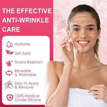 16 PCS Reusable Face Wrinkle Patches Kit | Face Patches for Wrinkles | Reusable Silicone Smoothing Pads for Brow Lift | Patches for Wrinkles | Non Invasive Reusable Wrinkle Smoothers | 4 Patches